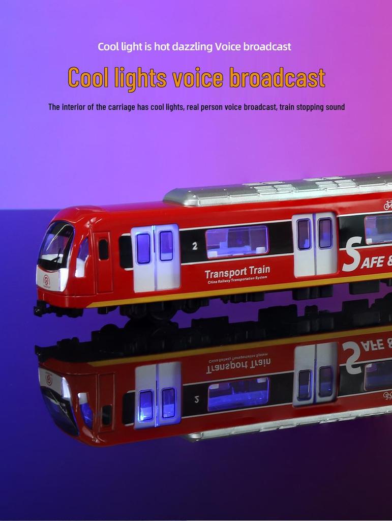 Kaiwei Alloy Subway Train Model with Sound & Light, Magnetic Force, Connect Rod, Pull-back/Remote Control