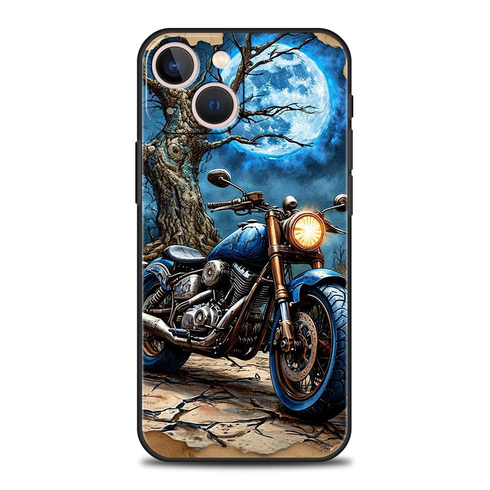 Colors Vintage Motorcycle Painted Phone Case Cover for iPhone 17 16 15 14 13 12 Pro Max 11 Pro Max 17 AIR Plus Soft TPU Shell