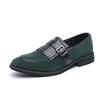 Men's Retro Tassel Loafers: Cross Buckle Slip-On British-Style Leather Shoes