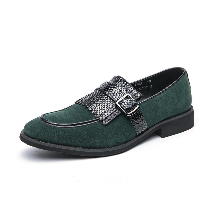 Men's Retro Tassel Loafers: Cross Buckle Slip-On British-Style Leather Shoes