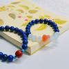 Natural Lapis Lazuli & Nanhong Single-Circle Emperor Sand Bead Bracelet with Aquamarine - Women's High-End Retro Style