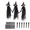 090D Halloween Decorations Outdoor Large Light Up Holding Hands Screaming Witches Scary Decor for Home Outside Yard Lawn Garden