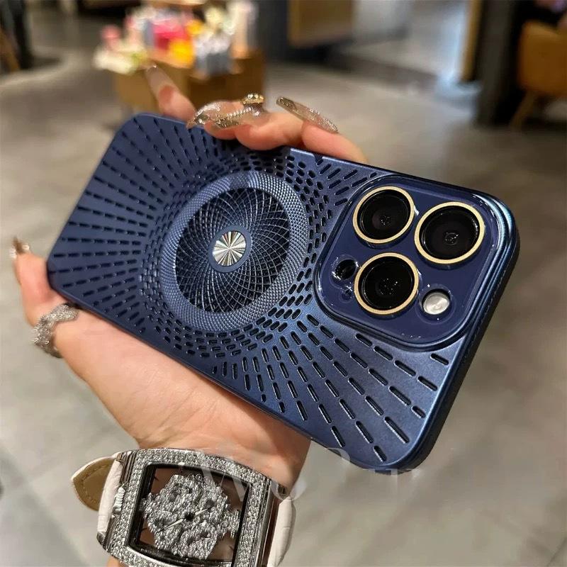 IPhone 16 Ice Sensing Heat Dissipation and Breathable Magnetic Sucking Mobile Phone Case Apple 15 with Lens Film Anti Fall Protection Case 14