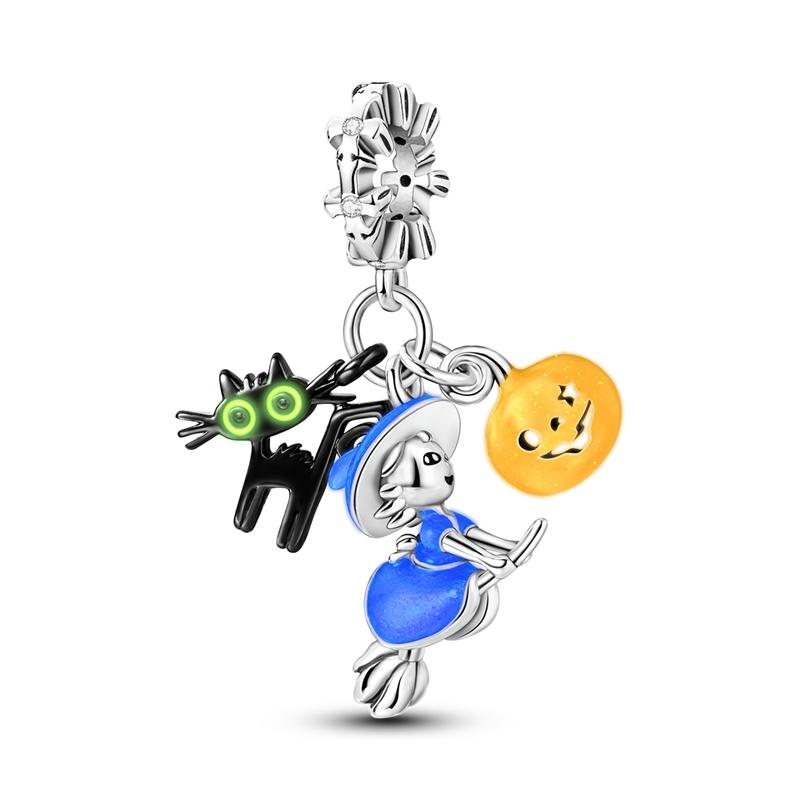 925 Silver Snowman Charm Beads Christmas Halloween Pendant for Women Jewelry Gift Fit Original Bracelet