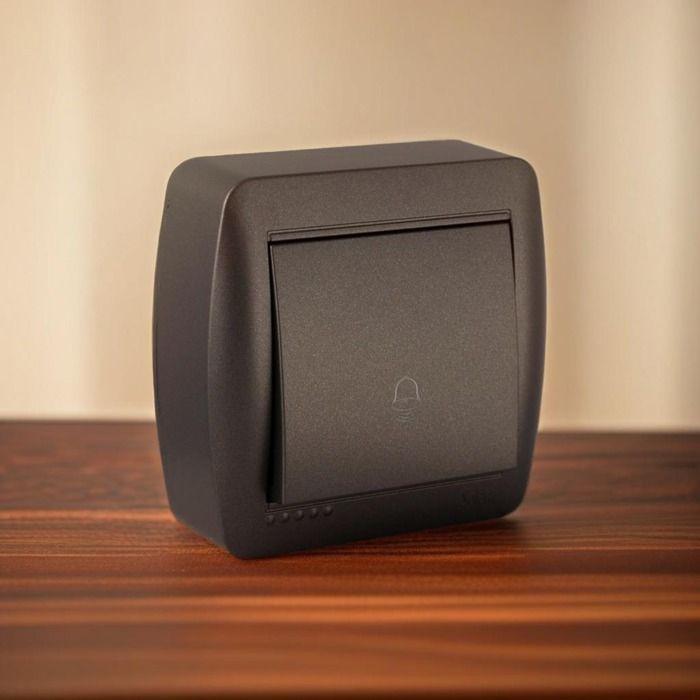 Surface-mounted Doorbell Push Button - Graphite Black - Solera
