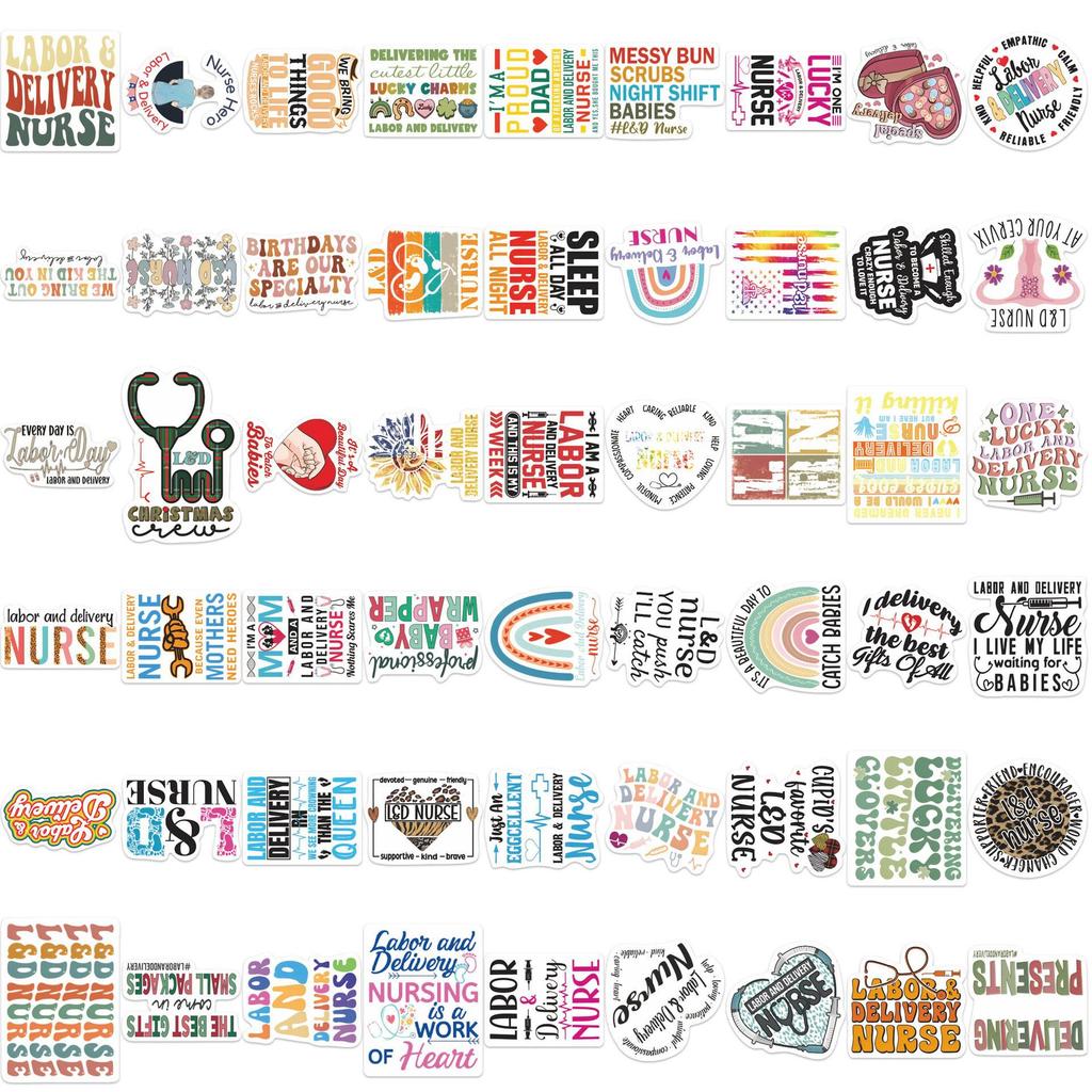 54PCS Inspirational Nurse Stickers - DIY Stationery, Notebook, Phone Case, Waterproof Decorative Stickers