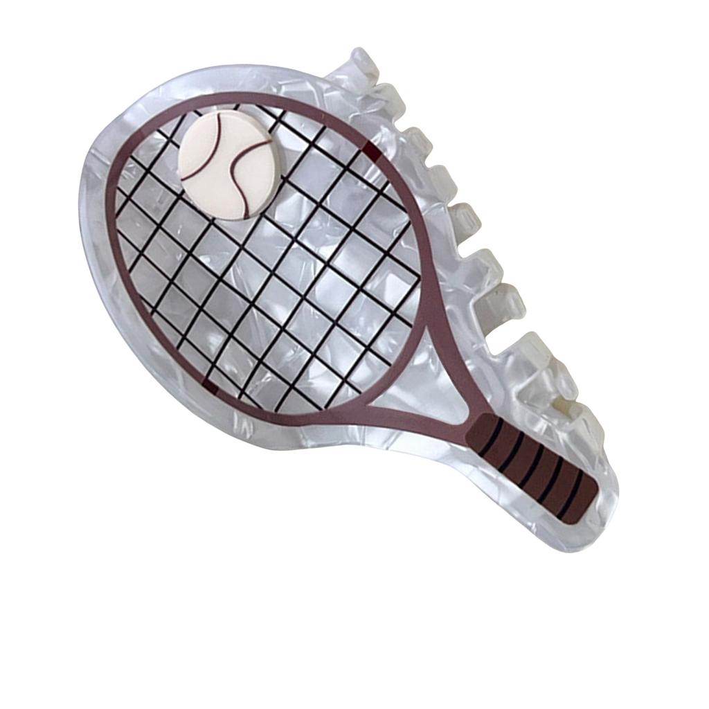 Creative Tennis Racket Hair Clip For Sport Enthusiasts PVC NonSlip Hair Claw Clip Athlete Theme Hair Styling Accessories