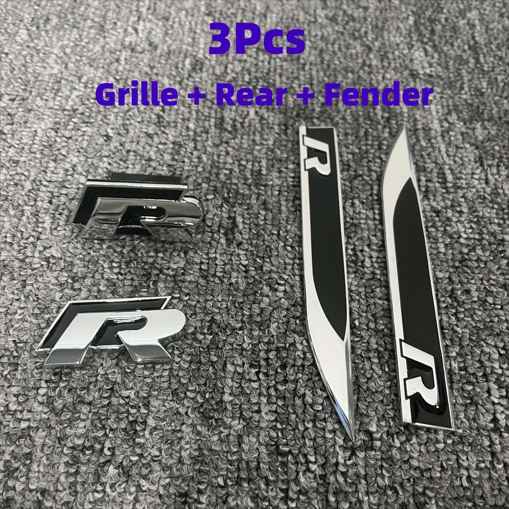 2026 Hot For VOLKSWAGEN VW 3Pcs Metal Car Trunk Logo Sticker Grill Emblems Badge Decals For VW Golf 2 3 4 5 6 8 MK2 MK3 MK4 MK5 