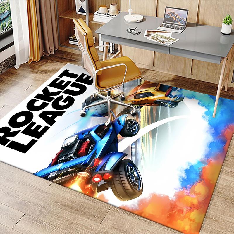 Game Rocket league Printed Absorbent Washable Carpet,Non-Slip Bathroom Mats,Kitchen Rugs,Living Room Entrance,Camping Picnic Rugs