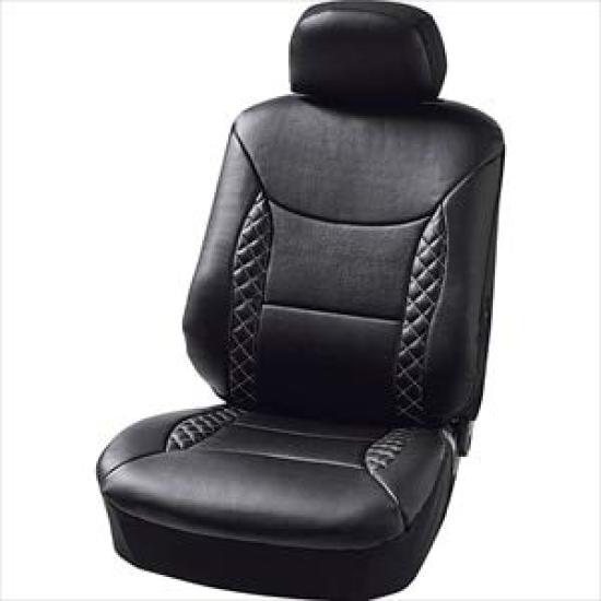 

BONFORM Custom Quilted Seat Covers for One Front and Full Rear Light/Standard Cars, Coverage, Bucket-1, Black, 4369-50BK