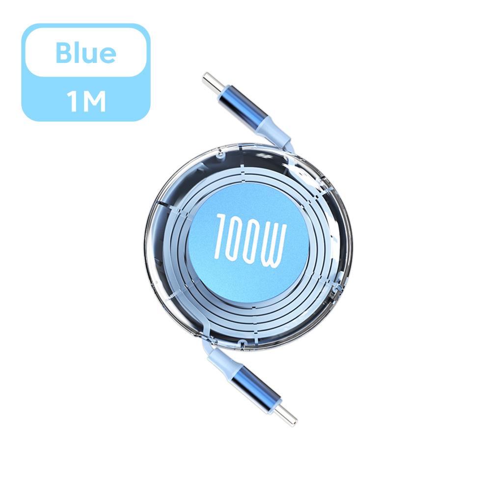 

Retractable PD 100W Cable USB Type C to Type C Fast Charging USB C to USB C Cable For iPhone Huawei Tablet PC Laptops Data Wire синий