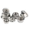 304 Stainless Steel Hex Flange Nut with Anti-Slip Washer, M3-M16