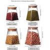4pcs Glass Storage Jar Set High Borosilicate Glass Canisters for Food Clear Containers with Wooden Lids Kitchen Organizers