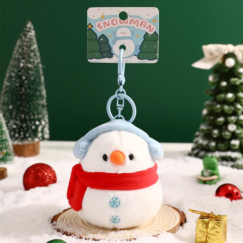 Authentic Plush Head-Tilt Christmas Keychain Decompression Doll - Small Pendant Ornament Gift