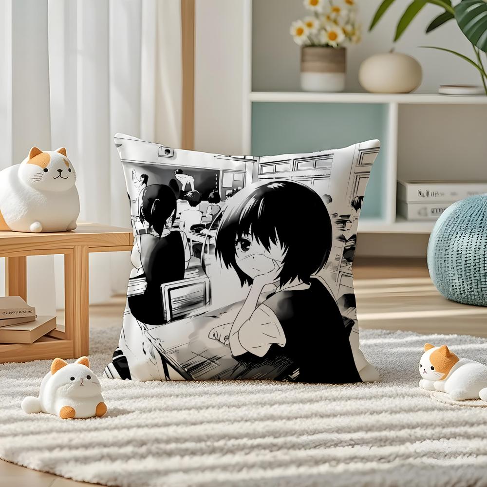 Anime A-Another Pillow Case Silky Elegant Comfort Sofa Bed Invisible Zipper