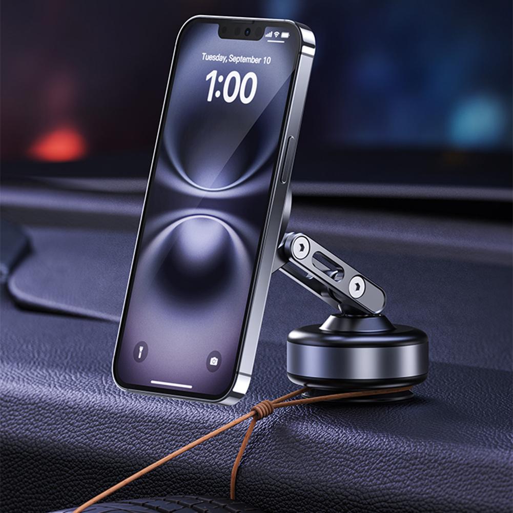 For Magsafe Intelligent Car Mount Folding Magnetic Vacuum Adsorption Suction Cup Bracket Electric Vacuum Swivel Stand for iPhone