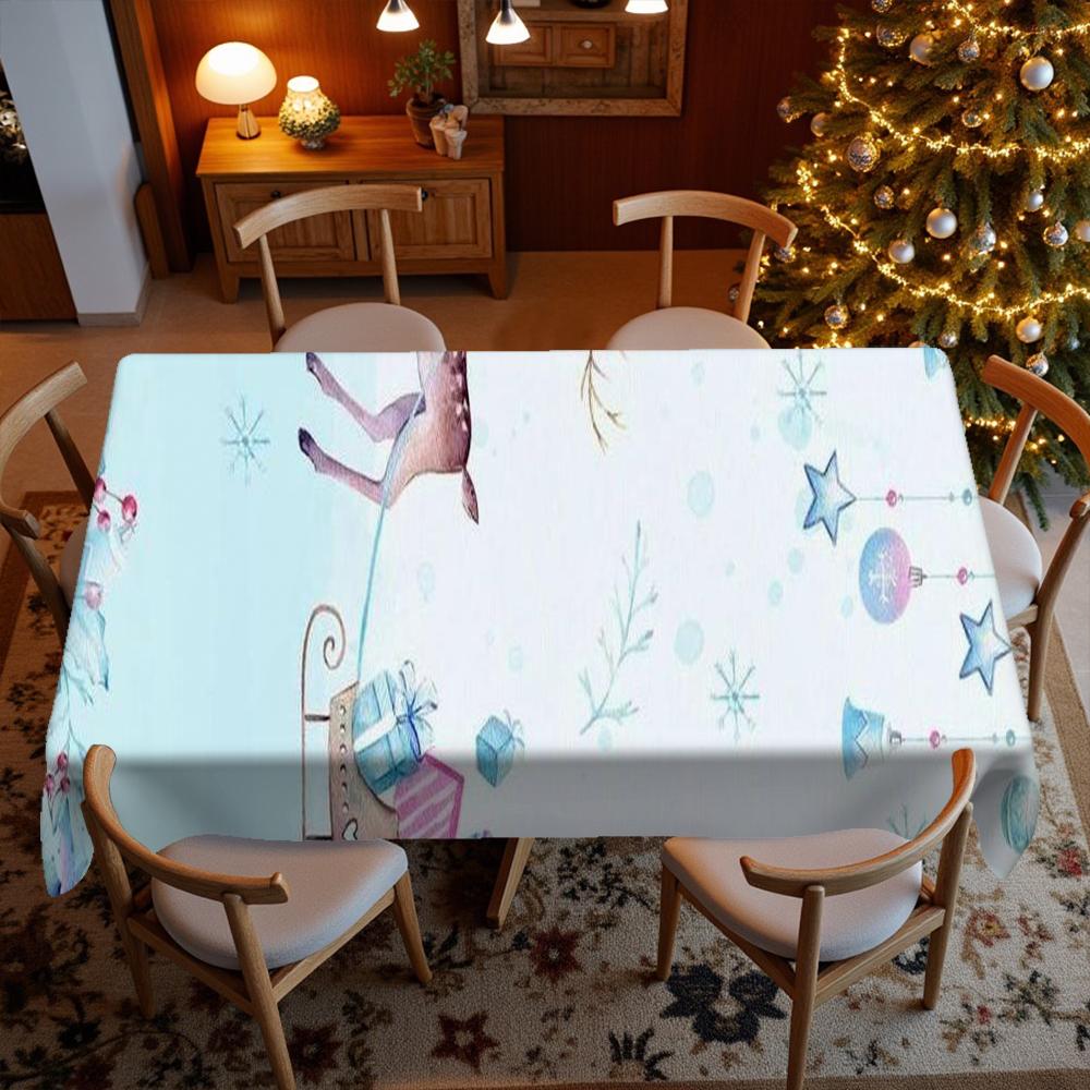 Weihnachts Rentier Muster Tischdecke Restaurant Küchentischdecke Wohnzimmer Heimdekoration Rechteckig Partydekoration