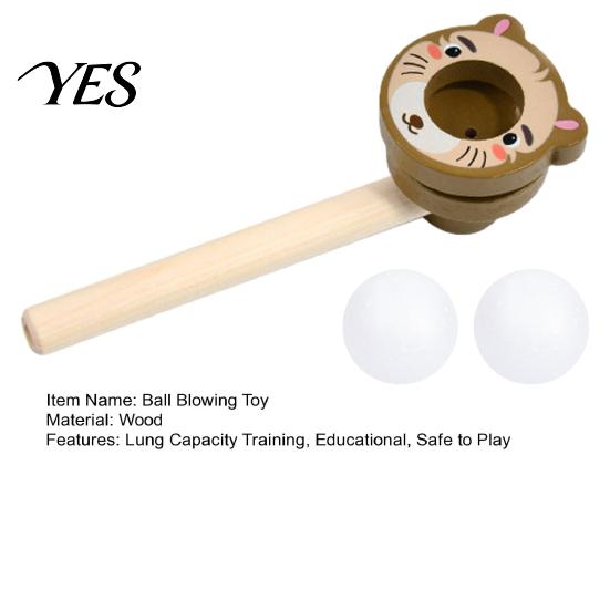 Kids Floating Ball Toy Blow Toy, Suspension Blowing Wooden Pipe for Child Lung Capacity Training, Educational Boys Girls Exercise