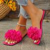 Scarpe da spiaggia primaverili ed estive, abbigliamento casual da esterno, ciabattine basse foderate di fiori