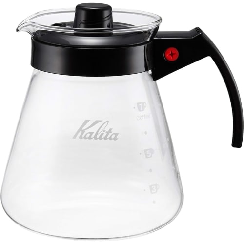 Kalita 800 Server N, an easy-pour coffee server for 4-7 people, made of heat-resistant glass and suitable for insulated coffee makers (103), 800ml cap