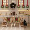 Christmas Kitchen Cabinet Wreaths With Plaid Bow Ribbon Hanging Cabinet Doors Wreaths Decorative For Kitchen Window Outdoor Indoor Holiday Decor