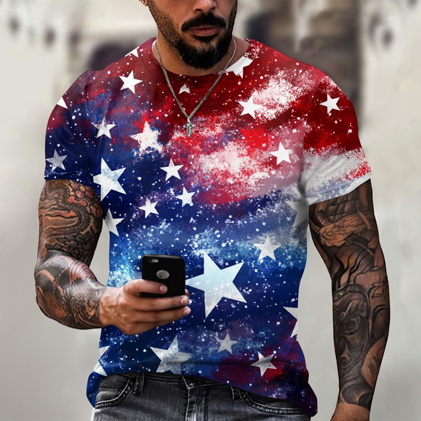 

Летняя мужская популярная футболка с круглым вырезом и коротким рукавом с принтом XL