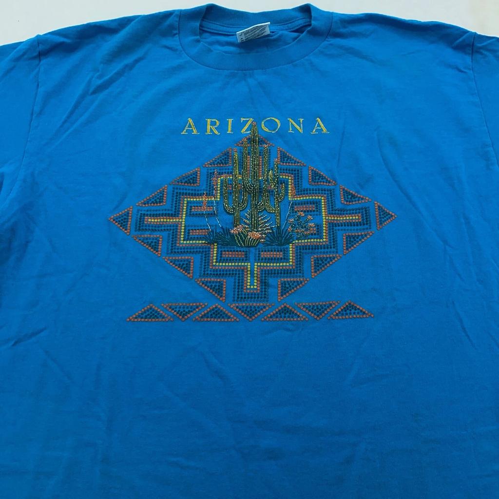 Vintage 90s ARIZONA DESERT ART T-Shirt LARGE Native American Nature Soft