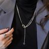 Titanium Steel Non-Fading Chain Sweater Necklace Women'S Autumn And Winter Hip-Hop Cold Accessories Design Sense Niche Sweater Chain