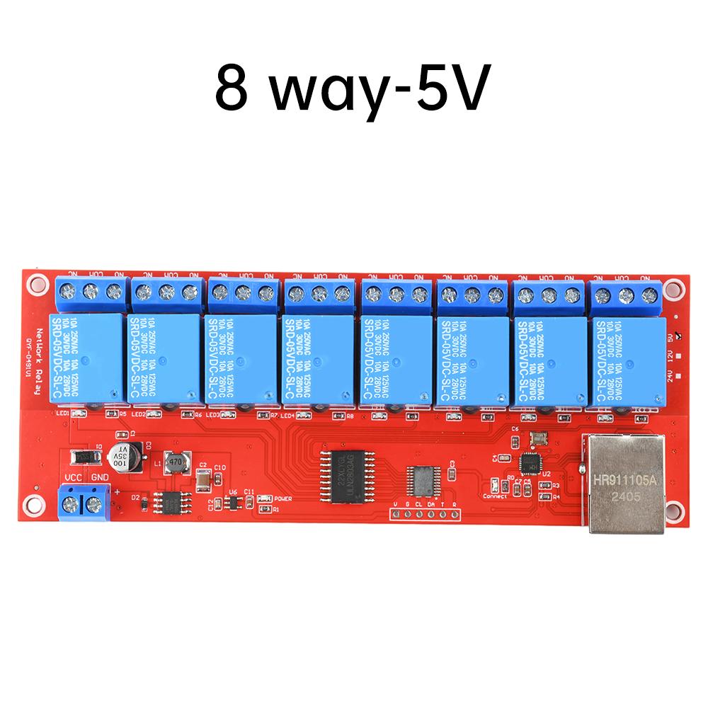 

Мережевий Ethernet-релейний модуль 4/8 каналів DC 5V/12V/24V з підтримкою TCPIP, комутатор, керування через LAN, смарт-пристрій, дистанційне керування