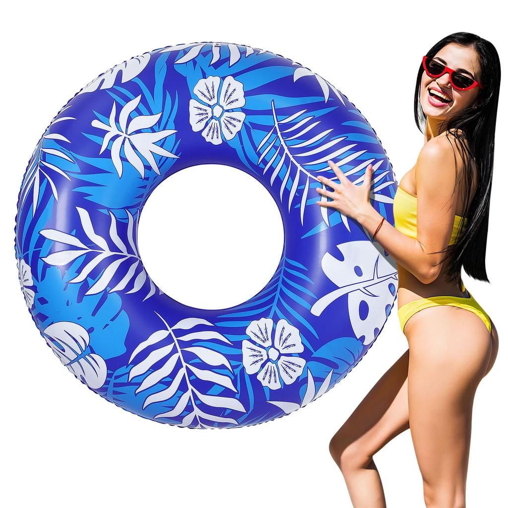 MoKo Adult Inflatable Ring, O-shaped, with Handle, PVC, 42cm Inner Diameter107cm Outer Diameter, Suitable for 80-100kg Weight, Bath, Water Play,