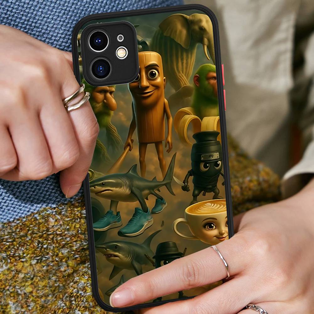 ITALIAN Brainrot Creative Animal For IPhone 11 12 13 14 15 16 Pro Max Plus Matte Translucent Phone Cover