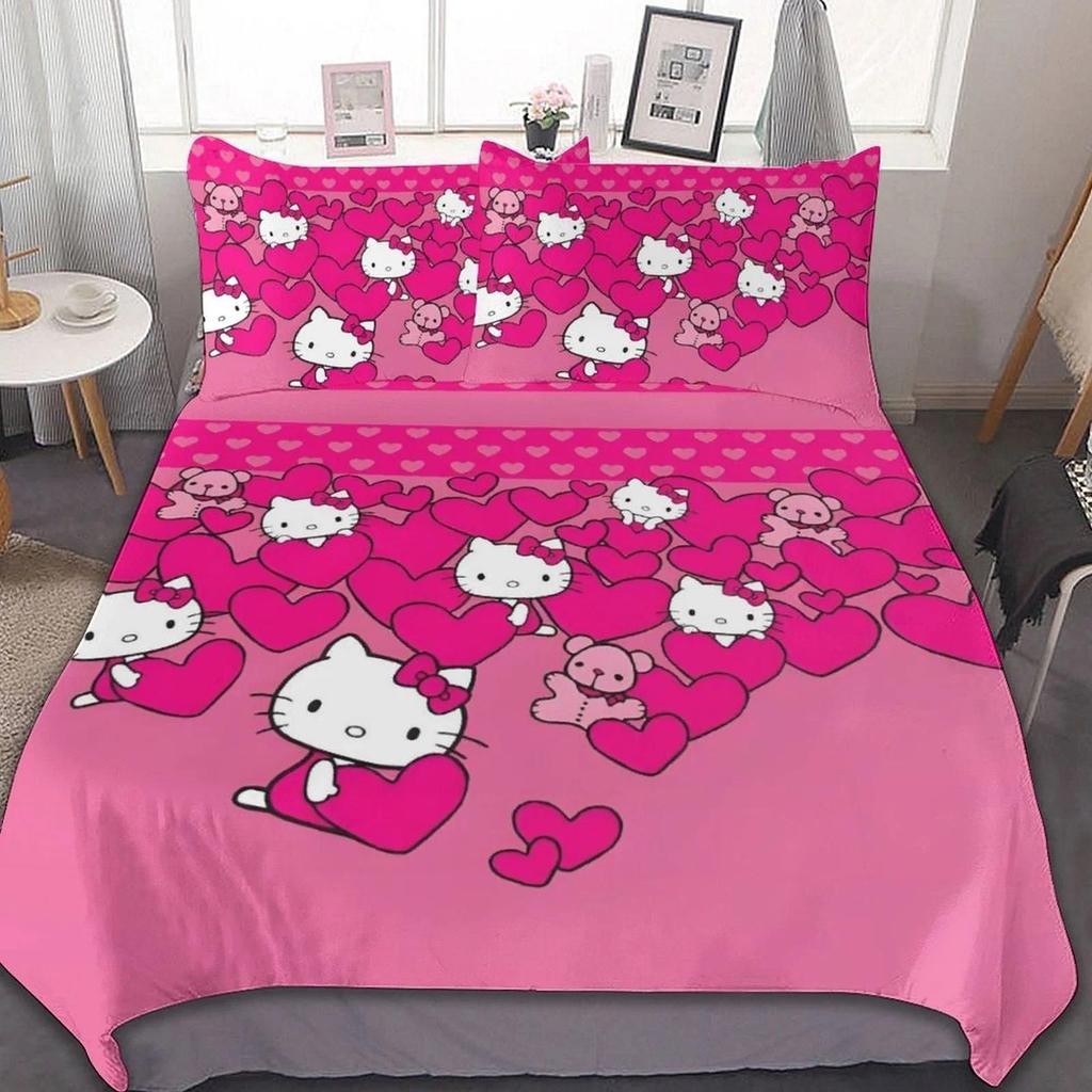 Cute Printed Quilt Cover Pillowcase Three-Piece Set Can Be Made Into Four-Piece 3D Digital Printing