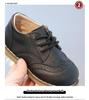 Boys' Soft Sole Leather Retro Brogue Shoes with Laces – Spring/Autumn Style