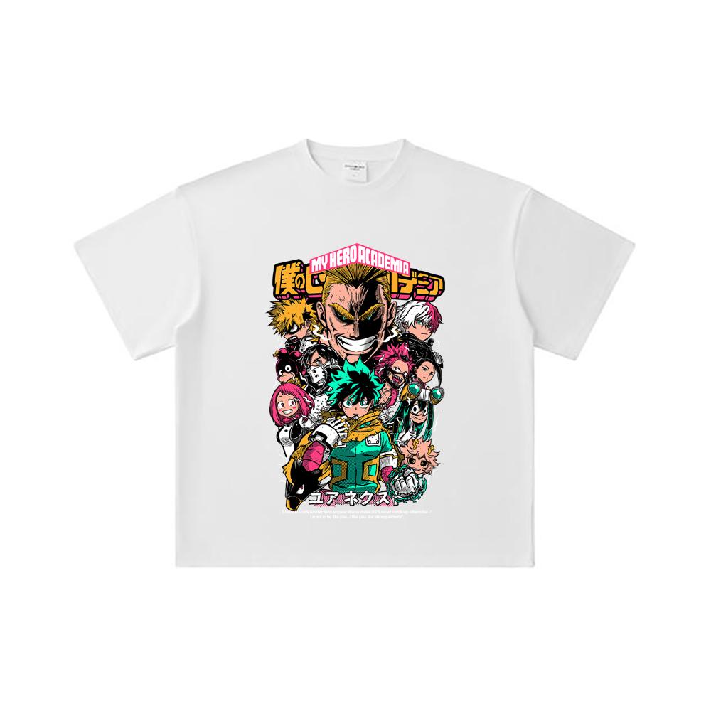 260 GSM Doppelgarn 32er Zählung 100% Baumwolle My Hero Academia V6 Druck Unisex Schweres Baumwoll-T-Shirt