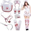 Horror Halloween Bloody Apron Costume Set Adult Cosplay Role Play Scary Butcher Outfit With Stained Design