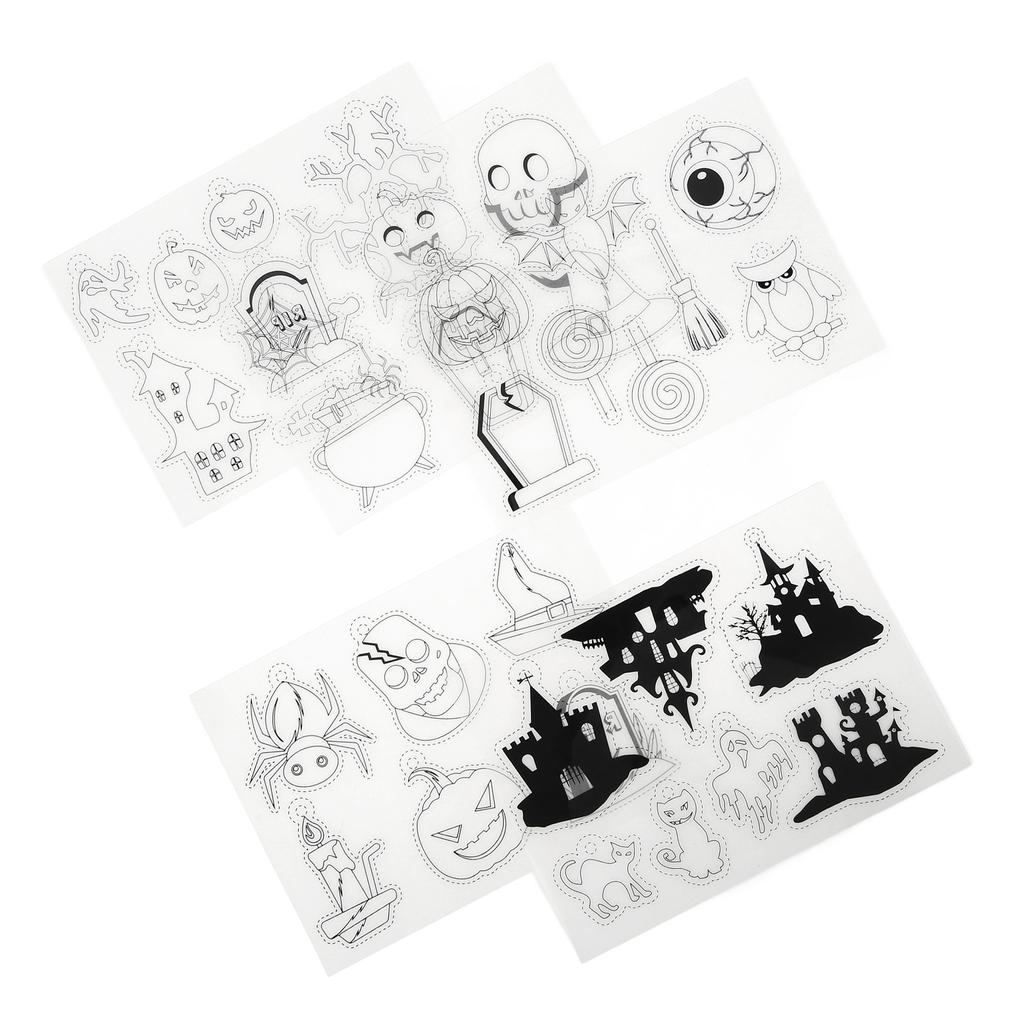 8Pcs Heat Shrink Sheets Halloween Style Wide Application Easy To Create Shrinky Paper Art Films for