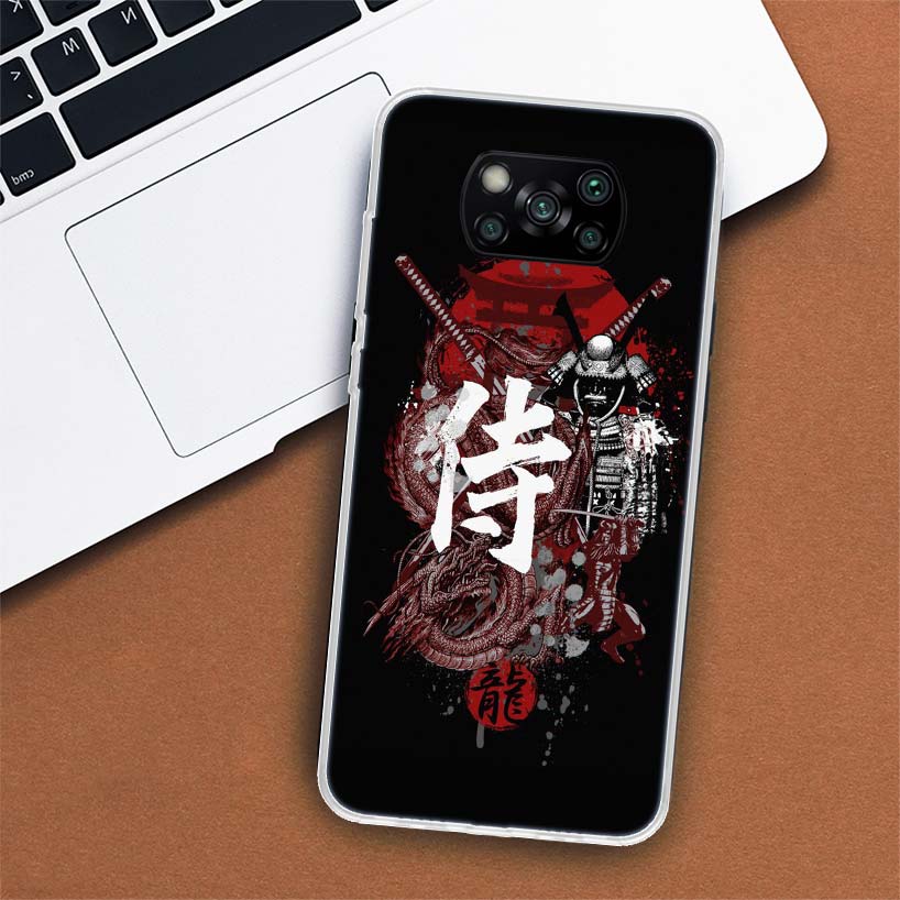 Japanese Dark Dragon Tattoo Phone Case For Xiaomi Poco X3 GT X4 NFC M4 Pro M3 M2 F3 F2 F1 Mi Note 10 A3 A2 Lite A1 CC9E Fundas