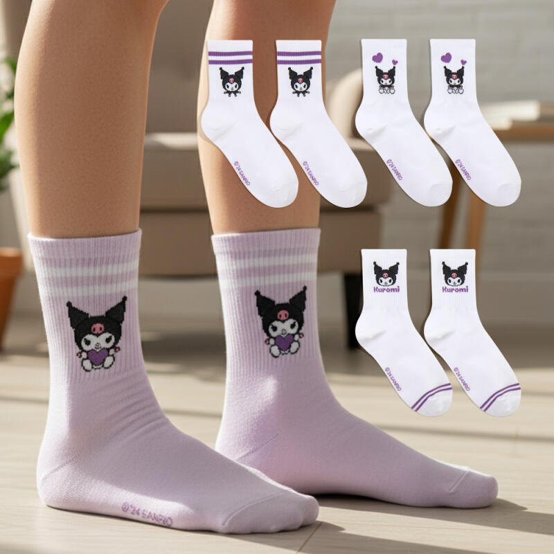Kuromi Multi Adult Mid-Calf Socks 4-Pair Set No. 24