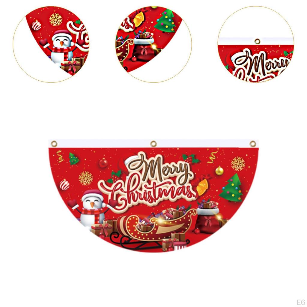 Christmas Banner Hanging Bunting for Patio Porch Outdoor Party