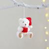 Plush Bear Pendant Hanging Ornament Lovely Christmas Tree Decoration For Indoor Outdoor Holiday Party Decoration