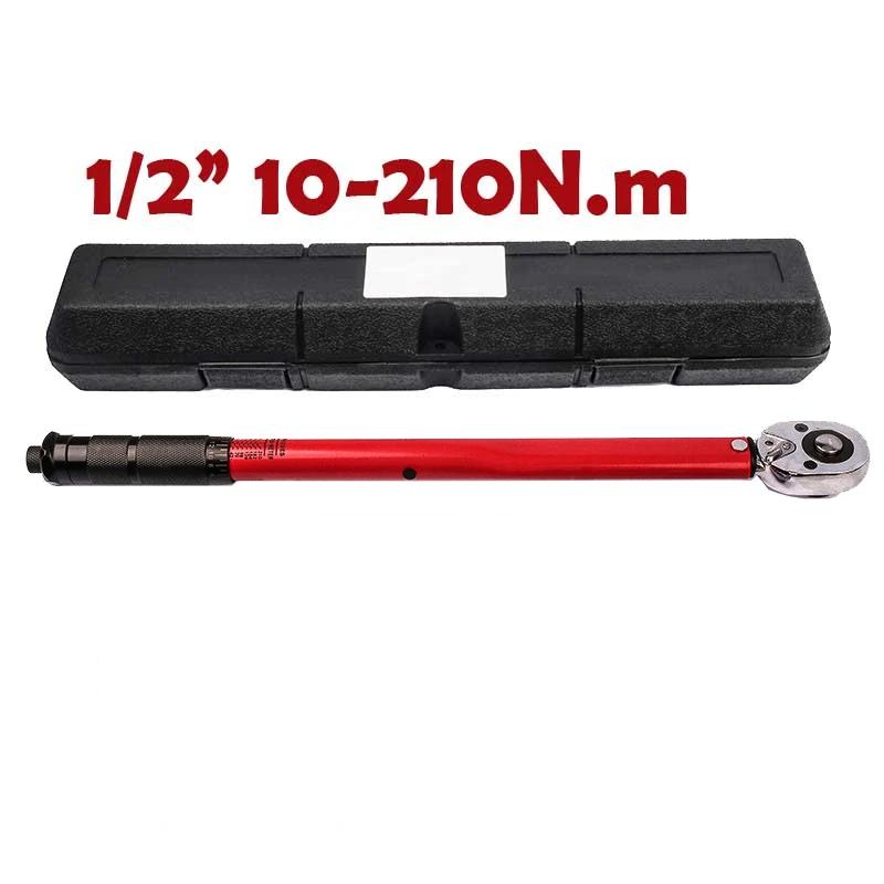 10-210/28-210N.m Torque Wrench 1/2” Precise Reversible Ratchet Torques Key Professional Bicycle Motorcycle Car Automotive Tool
