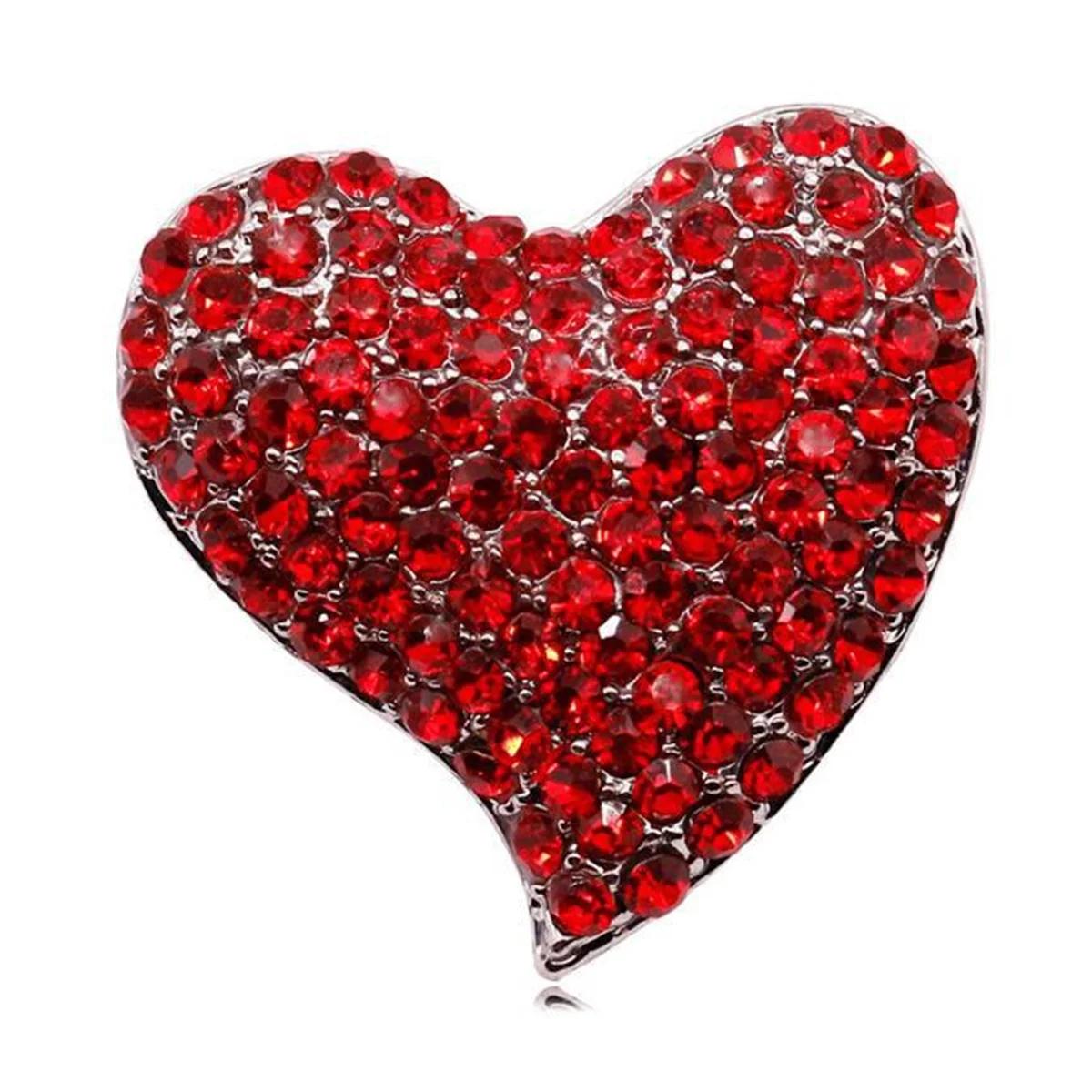 1Pc Exquisite Heart-Shaped Brooch Inlaid With Rhinestone Pins, Fashionable And Personalized Jewelry Accessories, Party Gifts