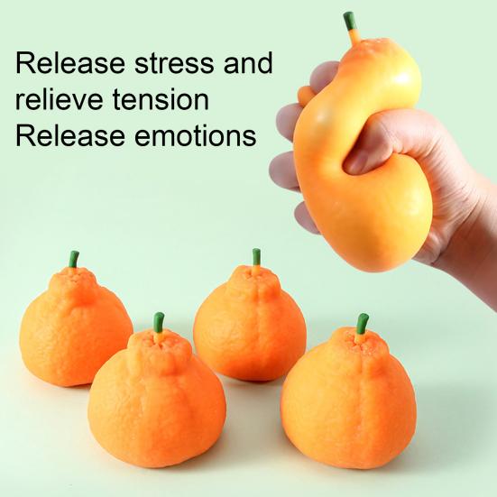 Stress Relief Ugly Orange Toy Tangerine Squeeze Stress Decompression Dekopon Ball Anti-anxiety Simulation Fruit Sensory Fidget