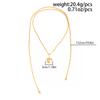 Fashion Gold Color Love Heart Pendant Necklace Women Vintage Beaded Chain Long Necklace Sweater Chain Jewelry Accessories