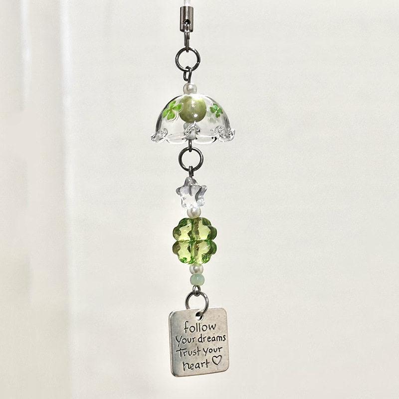 Jellyfish Star Lucky Leaf Wind Chime Keychain & Phone Lanyard Pendant