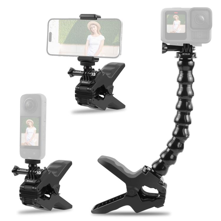 

PULUZ Action Sports Cameras Jaws Flex Clamp Mount with Phone Clamp (Black) чёрный