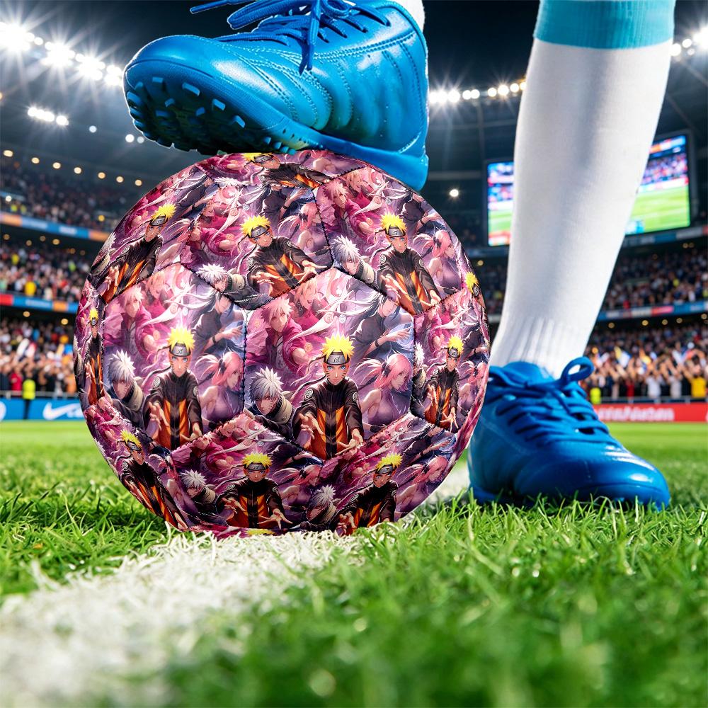 Naruto Printed Size 5 Standard Football, Waterproof PU Training Soccer Ball for Outdoor Sports