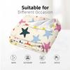 Vintage Multicolor Star Grid Cartoon Anime Print Flannel Blanket Soft Warm Throw for Kids Bedroom Sofa Christmas Office Car