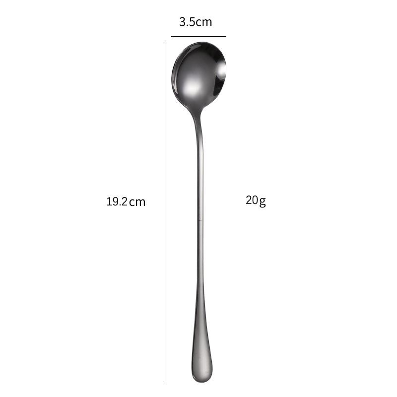 Stainless Steel Long Handle Dessert Spoon for Ice Cream and Coffee