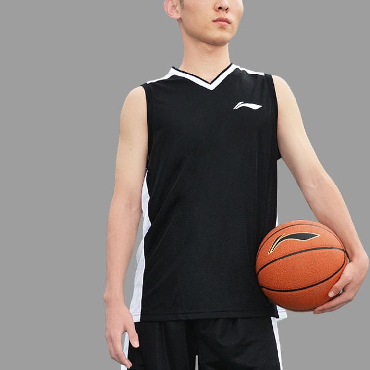 Li Ning Team Vest Basketball Uniform Set Men Sportswear Black AATN061-3